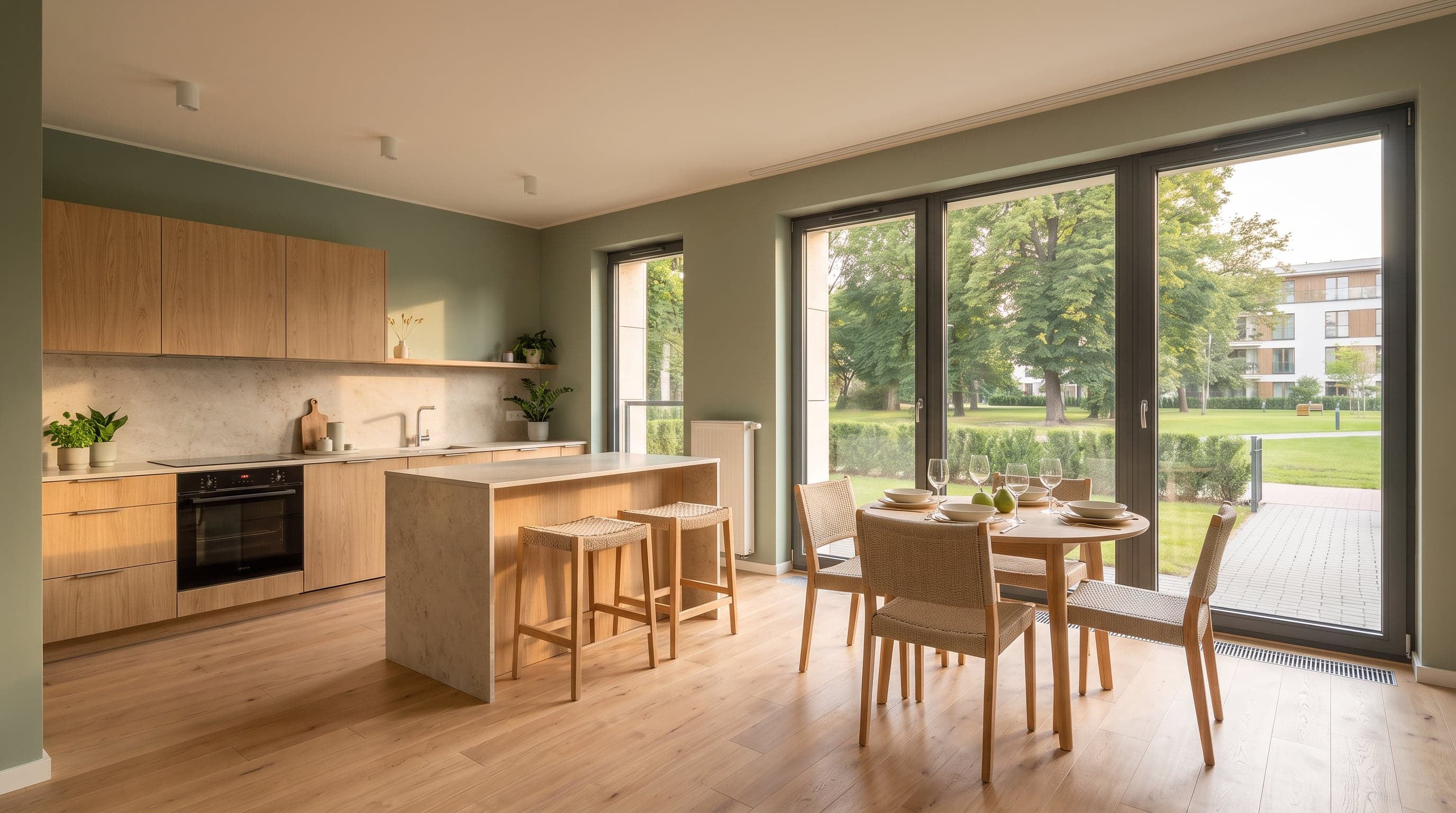 Kitchen of apartment A17 in Building 1