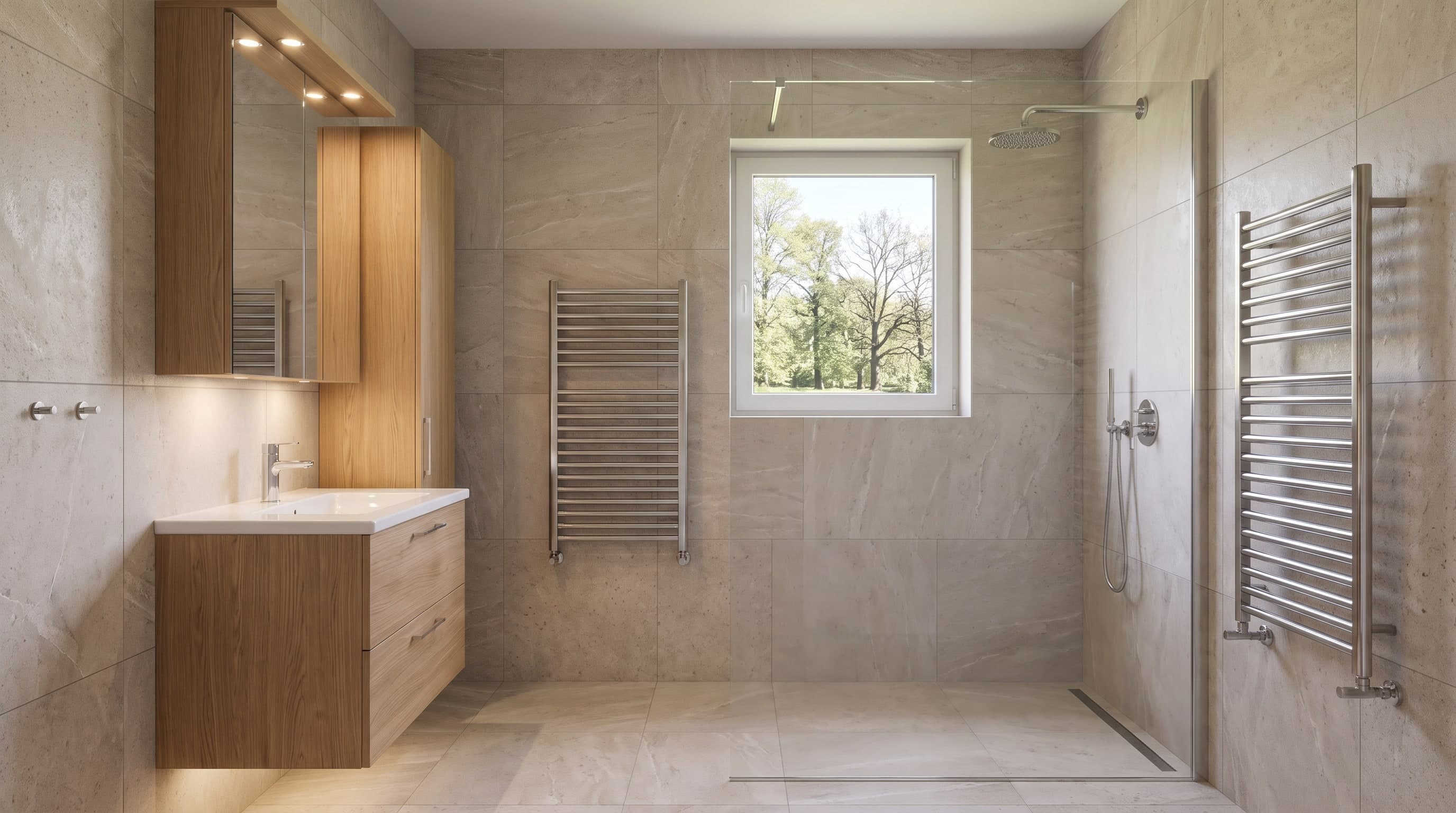 Bathroom of apartment A19 in Building 1