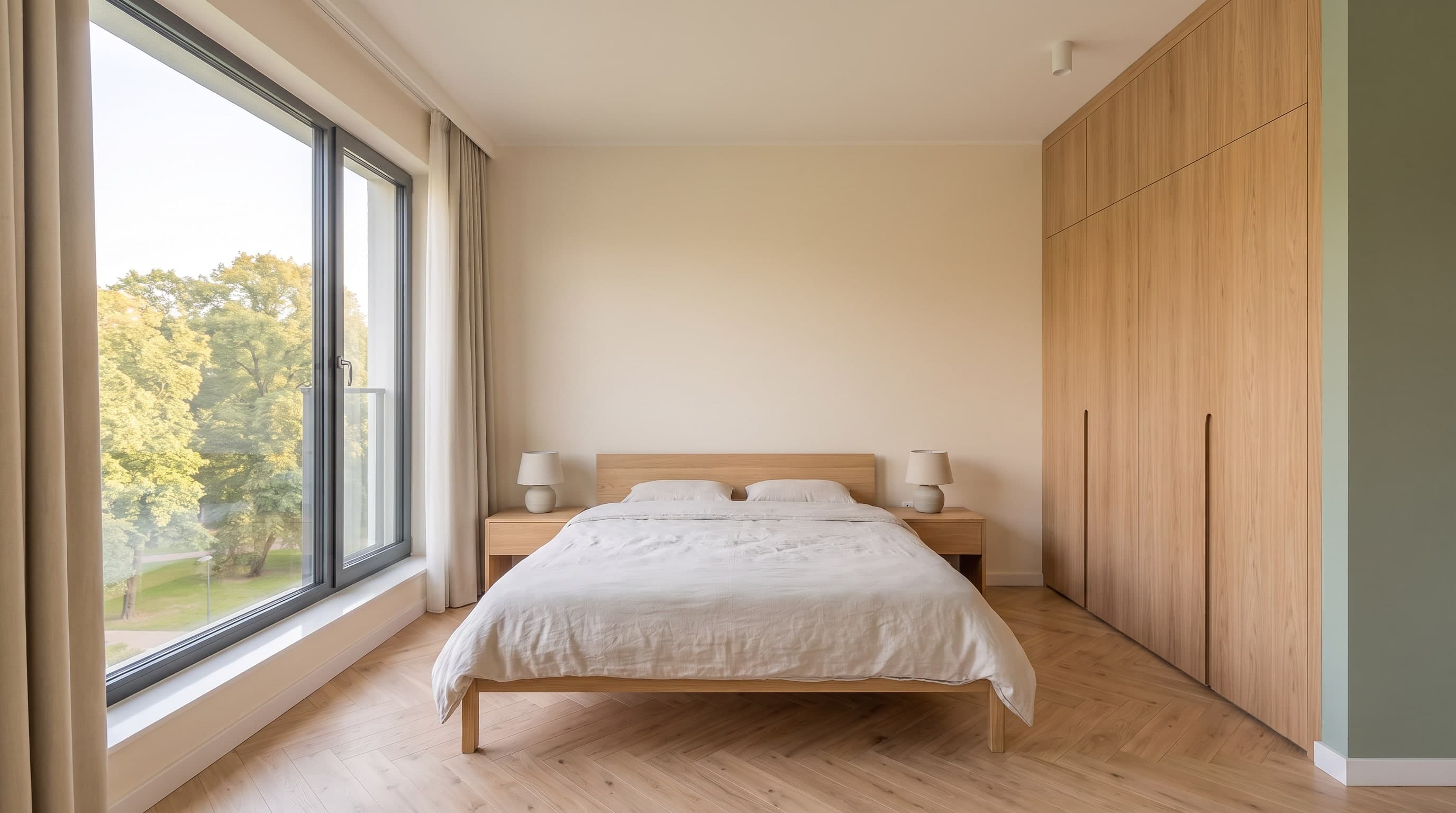 Master bedroom of apartment A19 in Building 1
