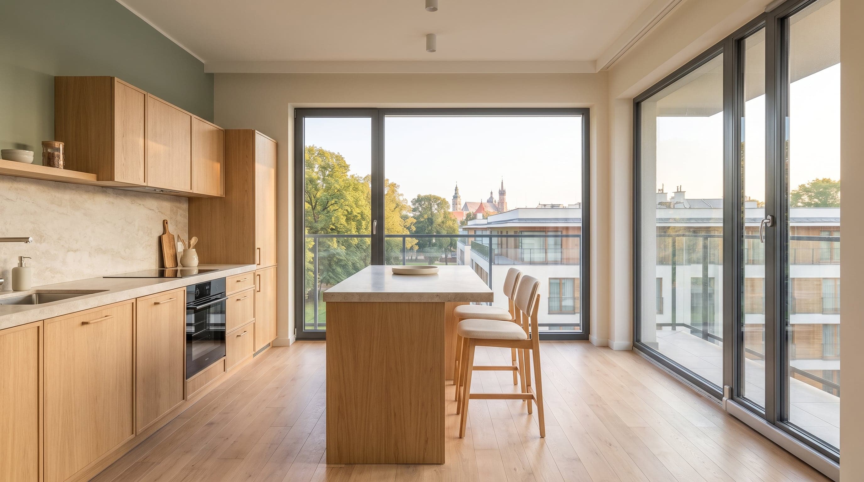 Kitchen in a 3-room home of the same layout in Building 1