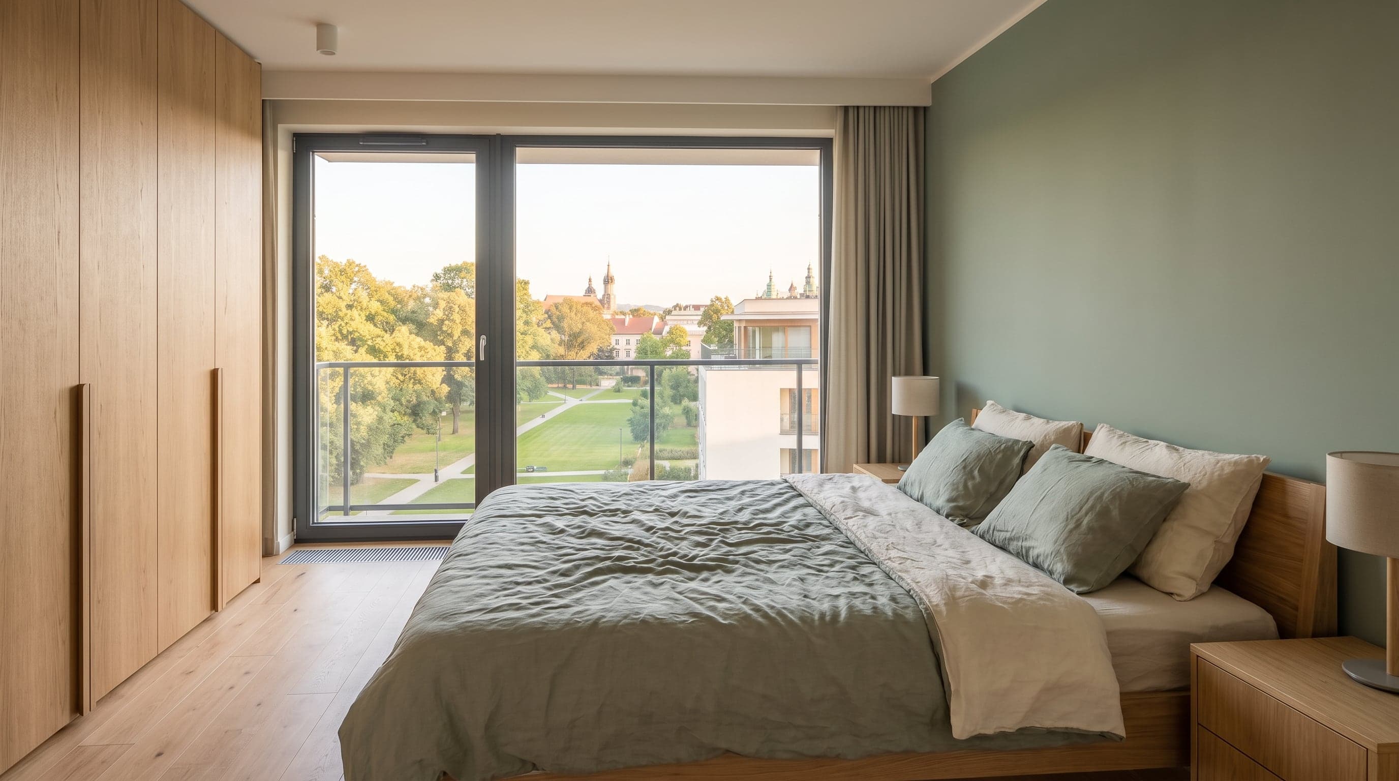 Master bedroom of apartment A41 in Building 1